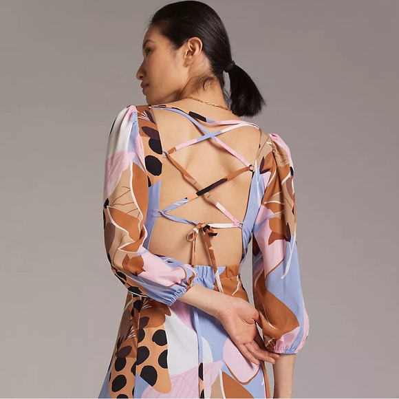 Anthropologie Bloom Wrap Midi Dress Hutch - Picture 6 of 10